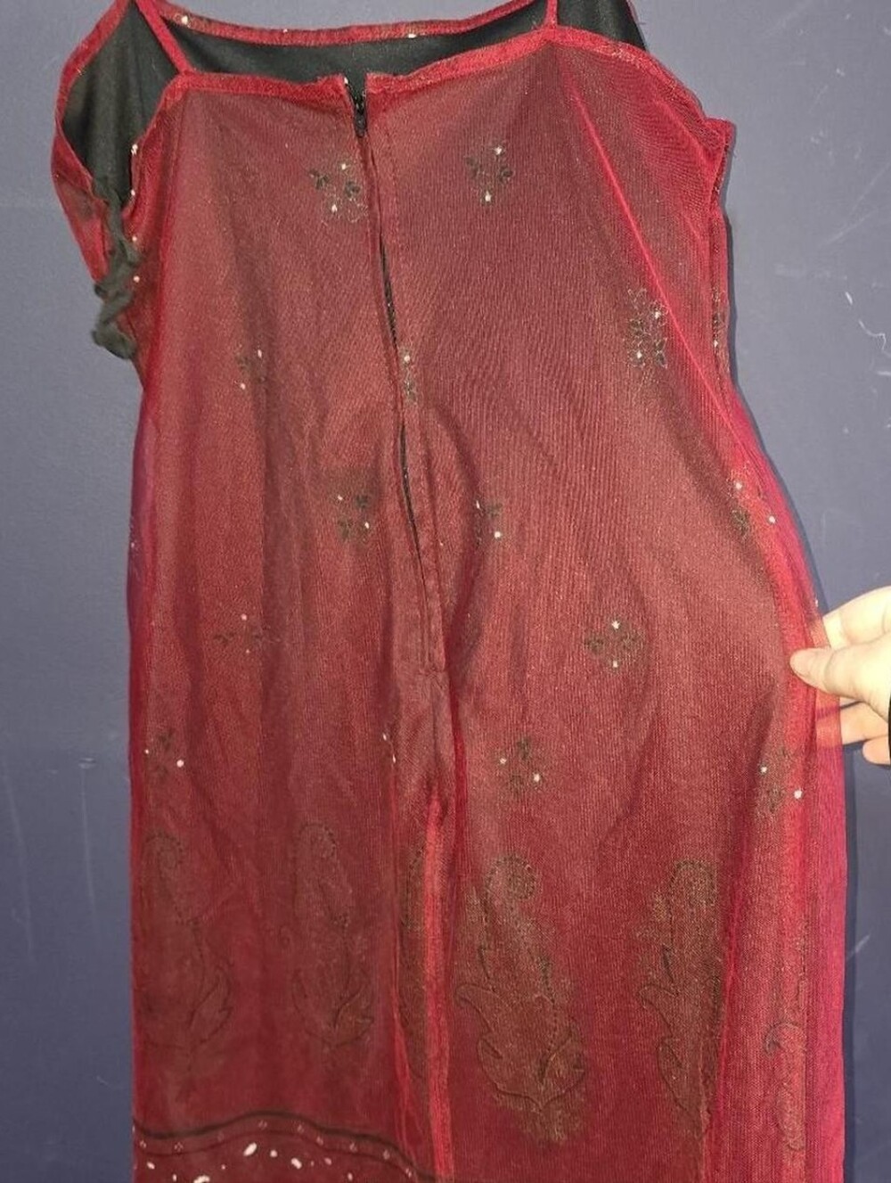 Vintage 90s Scarlet Goth Mini Dress S/M - Picture 3 of 7